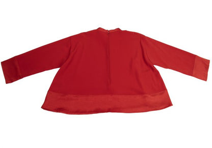 PLAIN PEOPLE Panel Design Flare Blouse Red Size 3
