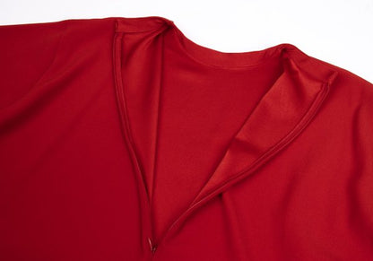 PLAIN PEOPLE Panel Design Flare Blouse Red Size 3