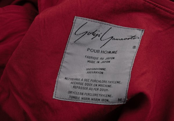 Yohji Yamamoto POUR HOMME Rayon 2-Button Jacket Red Size M