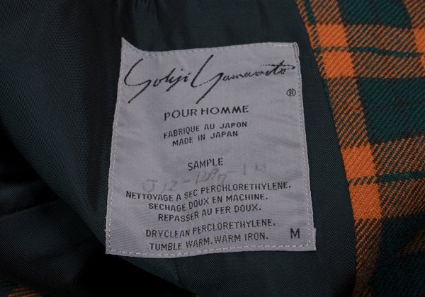 Yohji Yamamoto POUR HOMME Check Jacket Orange Size M