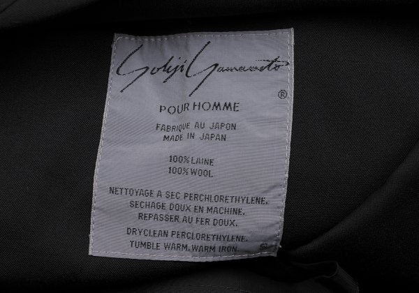 Yohji Yamamoto POUR HOMME Wool Gabardine Jacket Black Size M