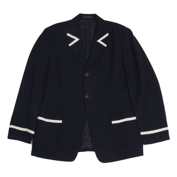 Yohji Yamamoto POUR HOMME Taping Wool Jacket Navy Size M