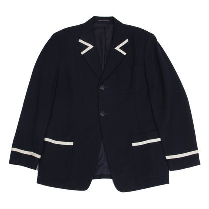 Yohji Yamamoto POUR HOMME Taping Wool Jacket Navy Size M