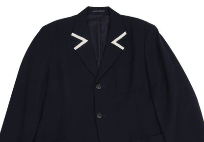 Yohji Yamamoto POUR HOMME Taping Wool Jacket Navy Size M