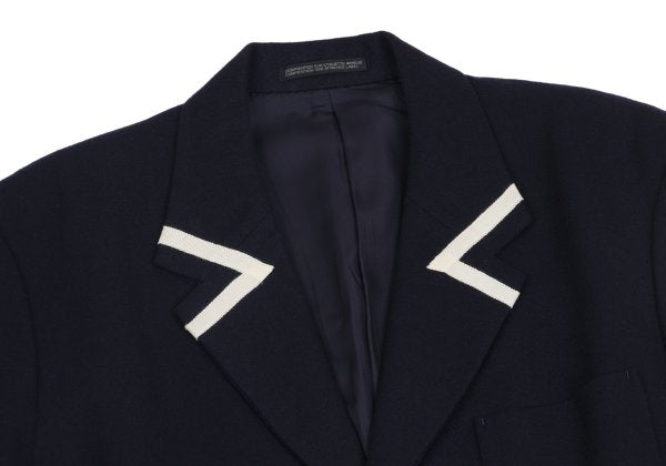 Yohji Yamamoto POUR HOMME Taping Wool Jacket Navy Size M