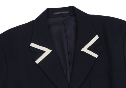 Yohji Yamamoto POUR HOMME Taping Wool Jacket Navy Size M