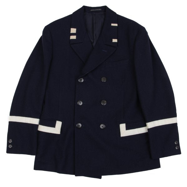 Yohji Yamamoto POUR HOMME Taped Wool Jacket Navy Size S