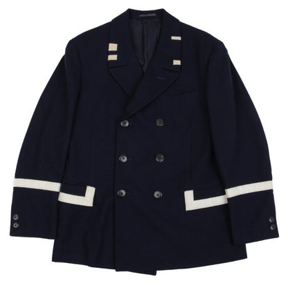 Yohji Yamamoto POUR HOMME Taped Wool Jacket Navy Size S