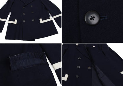 Yohji Yamamoto POUR HOMME Taped Wool Jacket Navy Size S