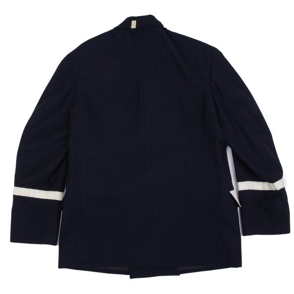 Yohji Yamamoto POUR HOMME Taped Wool Jacket Navy Size S