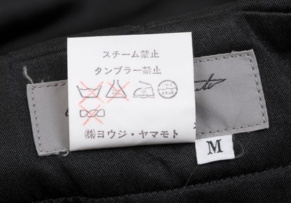 Yohji Yamamoto POUR HOMME Black Quilted Tapered Pants Size M