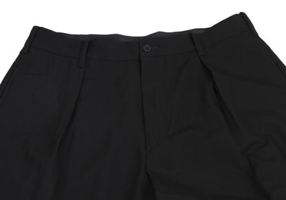 Yohji Yamamoto POUR HOMME Wool Gab Tuck Pants Black Size L