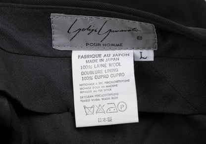 Yohji Yamamoto POUR HOMME Wool Gab Tuck Pants Black Size L