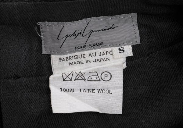 Yohji Yamamoto POUR HOMME Wool Gabardine Pants Black Size S