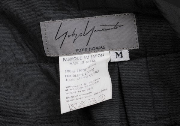Yohji Yamamoto POUR HOMME Wool Gabardine Pants Black Size M