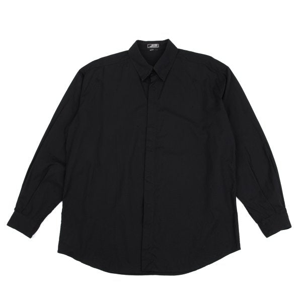 GIANNI VERSACE Honeycomb Weave Fly-Front Shirt Navy Size 54