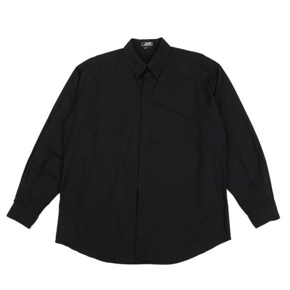 GIANNI VERSACE Honeycomb Weave Fly-Front Shirt Navy Size 54