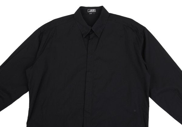 GIANNI VERSACE Honeycomb Weave Fly-Front Shirt Navy Size 54