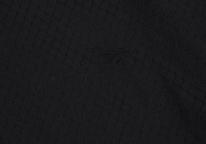 GIANNI VERSACE Honeycomb Weave Fly-Front Shirt Navy Size 54