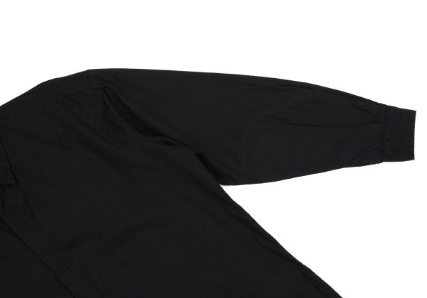 GIANNI VERSACE Honeycomb Weave Fly-Front Shirt Navy Size 54