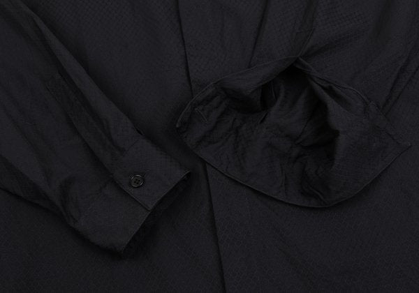 GIANNI VERSACE Honeycomb Weave Fly-Front Shirt Navy Size 54