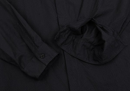 GIANNI VERSACE Honeycomb Weave Fly-Front Shirt Navy Size 54