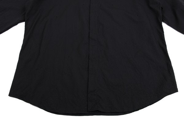 GIANNI VERSACE Honeycomb Weave Fly-Front Shirt Navy Size 54