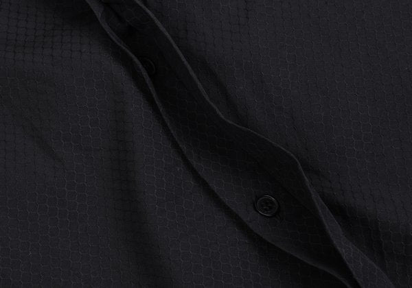 GIANNI VERSACE Honeycomb Weave Fly-Front Shirt Navy Size 54