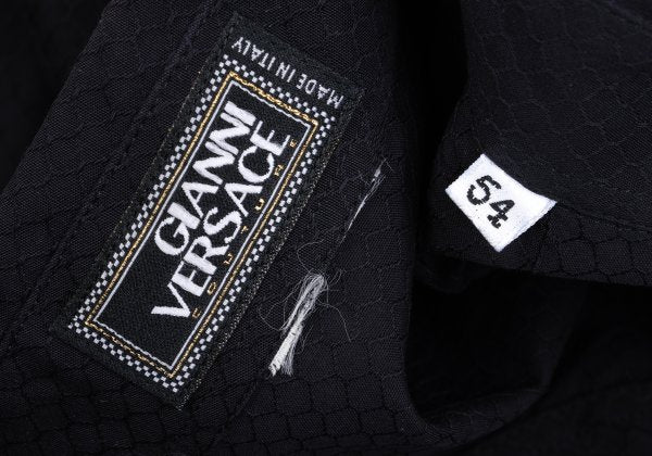 GIANNI VERSACE Honeycomb Weave Fly-Front Shirt Navy Size 54