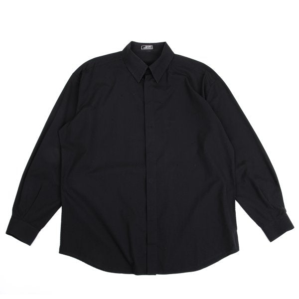 GIANNI VERSACE Honeycomb Weave Fly Front Shirt Navy Size 54