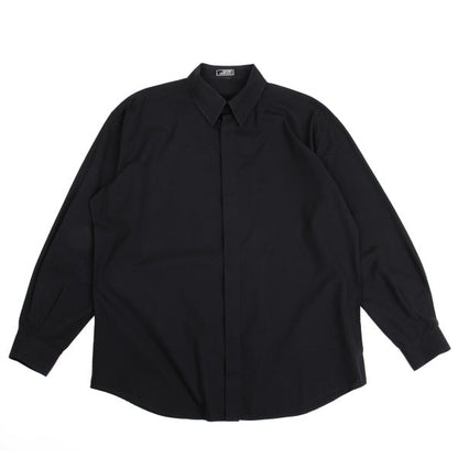 GIANNI VERSACE Honeycomb Weave Fly Front Shirt Navy Size 54