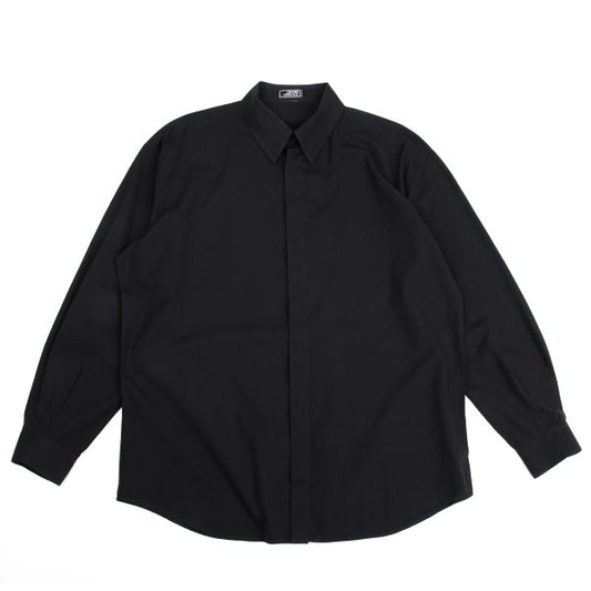 GIANNI VERSACE Honeycomb Weave Fly Front Shirt Navy Size 54