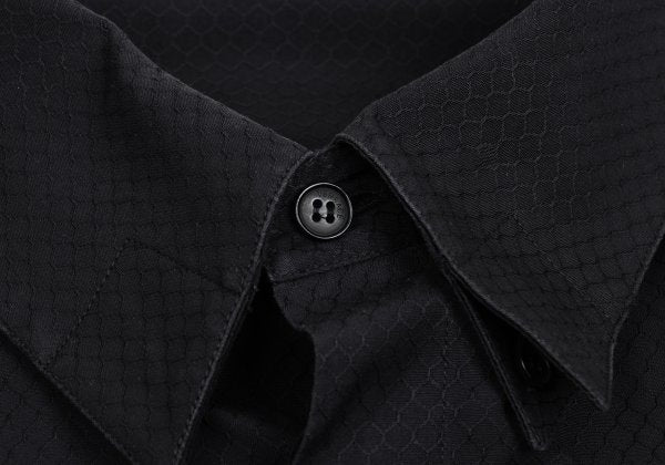 GIANNI VERSACE Honeycomb Weave Fly Front Shirt Navy Size 54