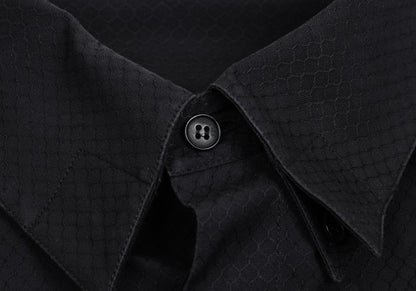 GIANNI VERSACE Honeycomb Weave Fly Front Shirt Navy Size 54