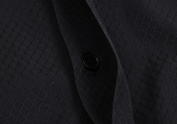 GIANNI VERSACE Honeycomb Weave Fly Front Shirt Navy Size 54