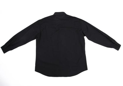 GIANNI VERSACE Honeycomb Weave Fly Front Shirt Navy Size 54