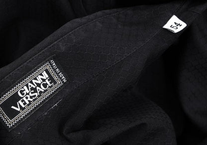 GIANNI VERSACE Honeycomb Weave Fly Front Shirt Navy Size 54