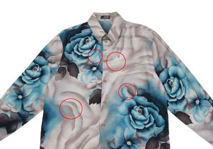 GIANNI VERSACE Gradation Flower Print Shirt Brown Size 54