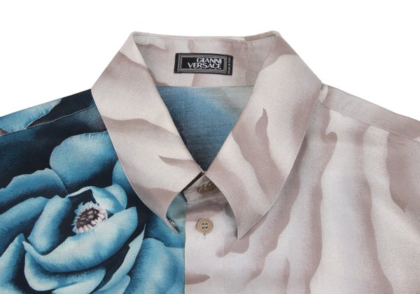 GIANNI VERSACE Gradation Flower Print Shirt Brown Size 54