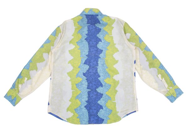 GIANNI VERSACE Medusa Print Silk Shirt White Size 54