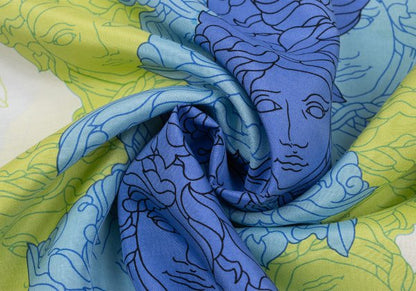 GIANNI VERSACE Medusa Print Silk Shirt White Size 54