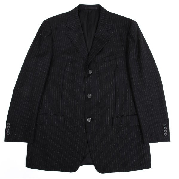 GIANNI VERSACE Black Wool Stripe 3B Jacket Size 54