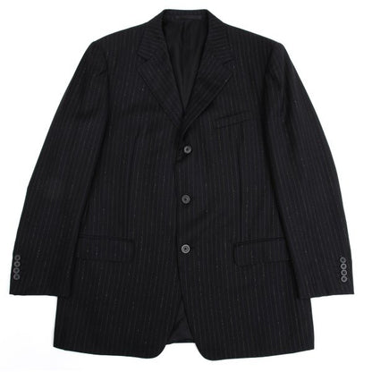 GIANNI VERSACE Black Wool Stripe 3B Jacket Size 54
