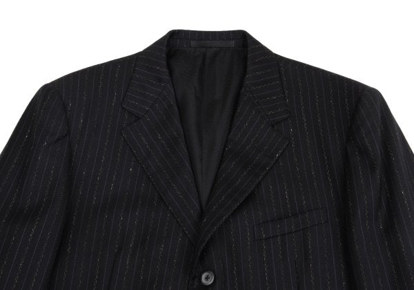GIANNI VERSACE Black Wool Stripe 3B Jacket Size 54