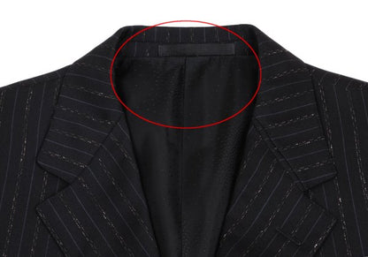 GIANNI VERSACE Black Wool Stripe 3B Jacket Size 54