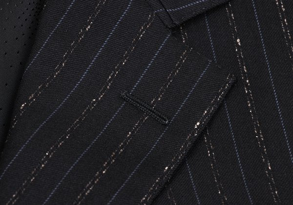 GIANNI VERSACE Black Wool Stripe 3B Jacket Size 54