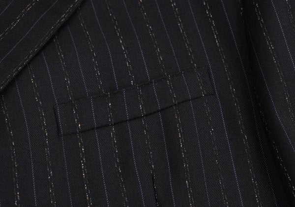 GIANNI VERSACE Black Wool Stripe 3B Jacket Size 54