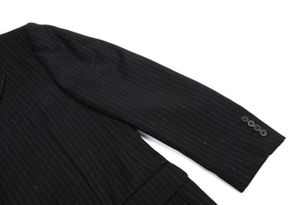 GIANNI VERSACE Black Wool Stripe 3B Jacket Size 54