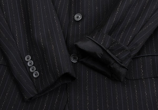 GIANNI VERSACE Black Wool Stripe 3B Jacket Size 54