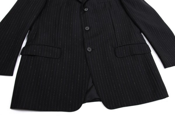 GIANNI VERSACE Black Wool Stripe 3B Jacket Size 54